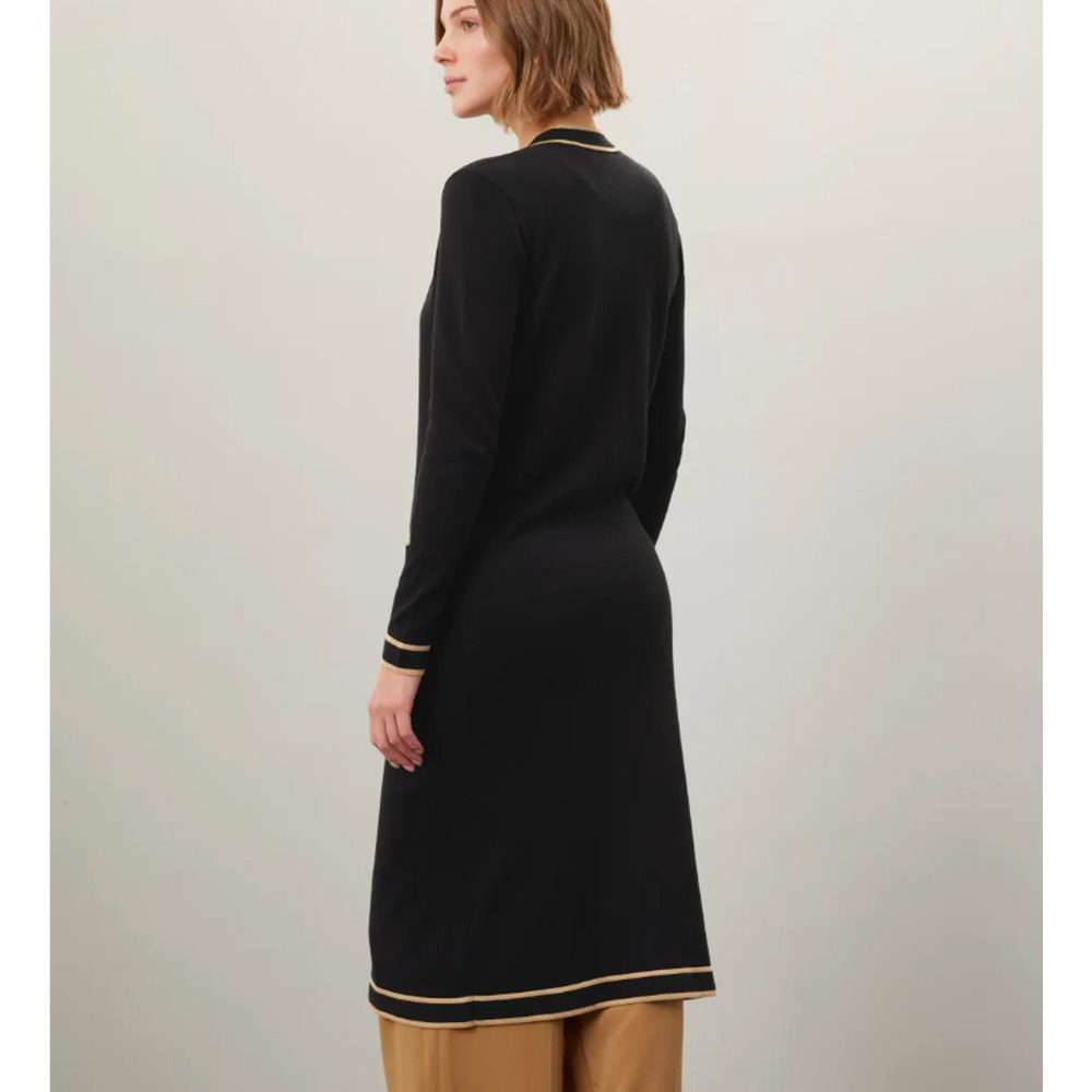 Ralph Lauren Black Long Duster Cardigan Sweater SMALL Prep Cotton Designer $245 - Picture 4 of 9